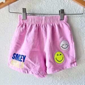 Zara x Smiley World Pink Sequin Smiley Sweat Shorts Sz 8